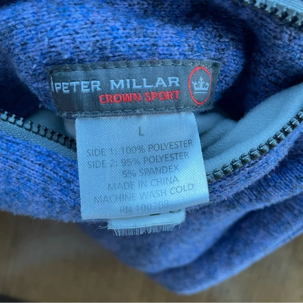 Peter Millar Men's Slate Blue Quarter Zip Reversible Windbreaker Pullover size L